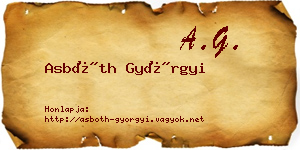 Asbóth Györgyi névjegykártya
