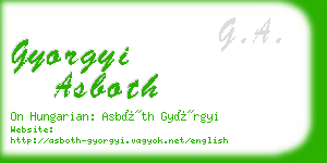 gyorgyi asboth business card